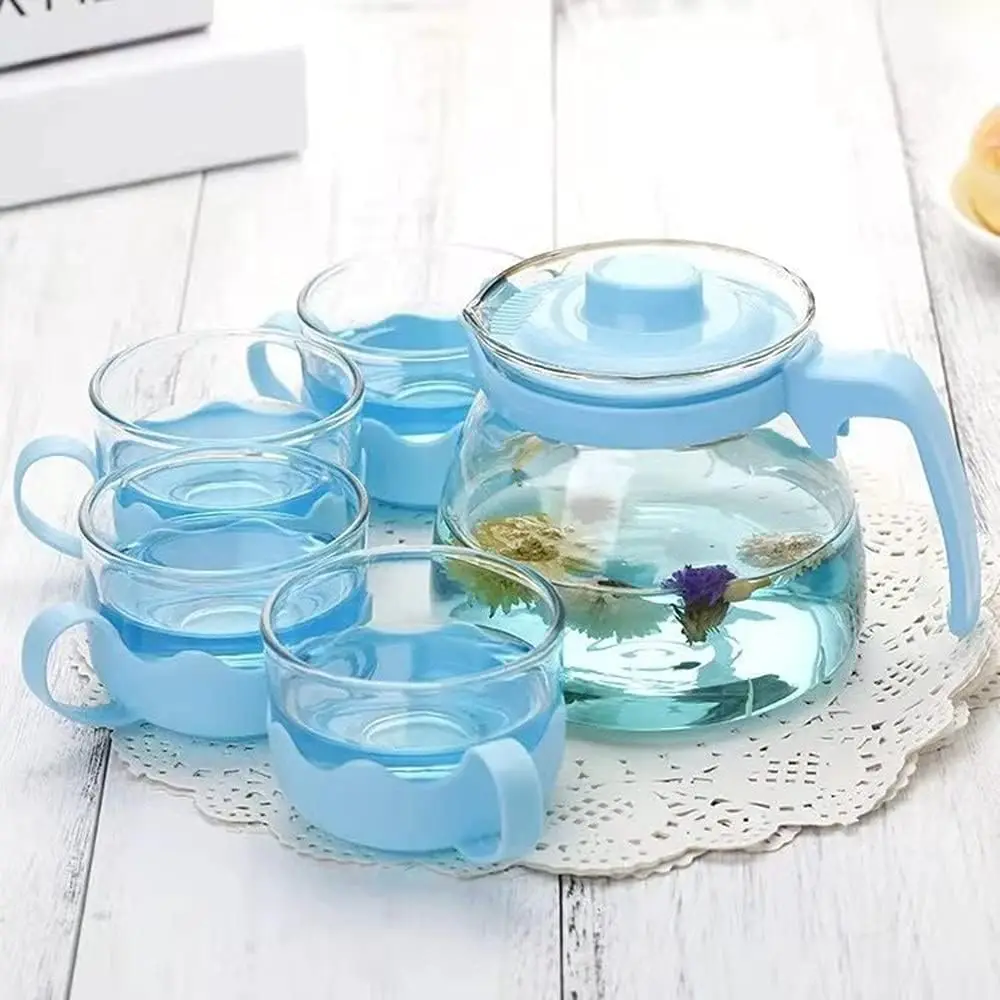 Glass teapots infuser Heat Resistant Glass Teapot Indoor Office Coffee Teapot with Strainer Teaware Convenient with Cup Teaware