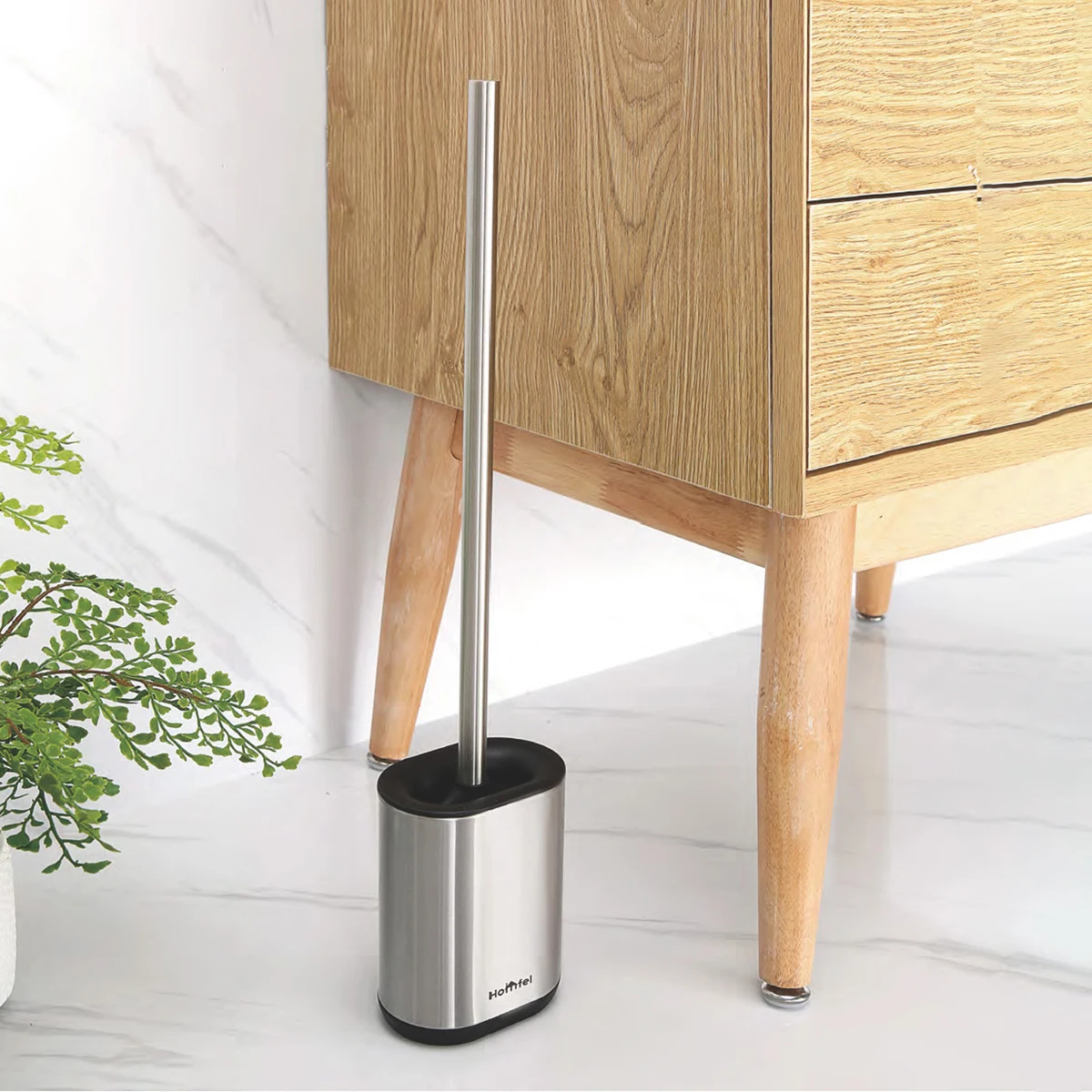 Hot nice look Europe style Stainless Steel SS compact Bathroom TPR 2.0 Toilet Brush Holder SET durable Toilet Brush