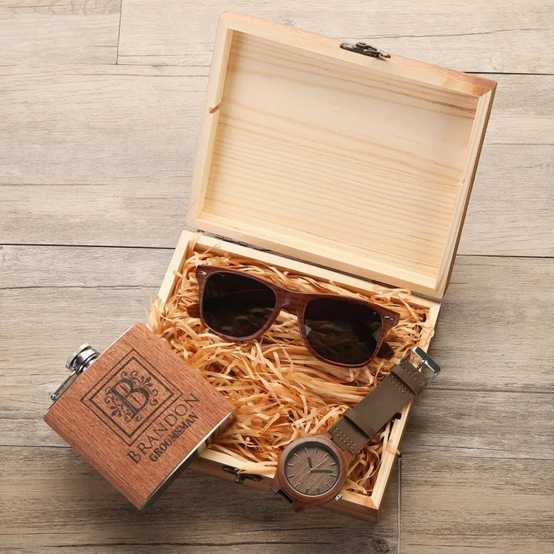 Pan wedding memory box handmade engrave logo photo Album souvenir gift packaging box wooden Keepsake Box