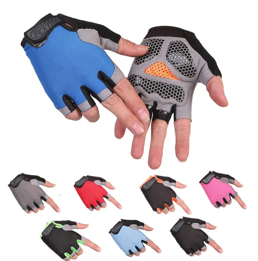Custom logo breathable half finger women and men workout gym gloves