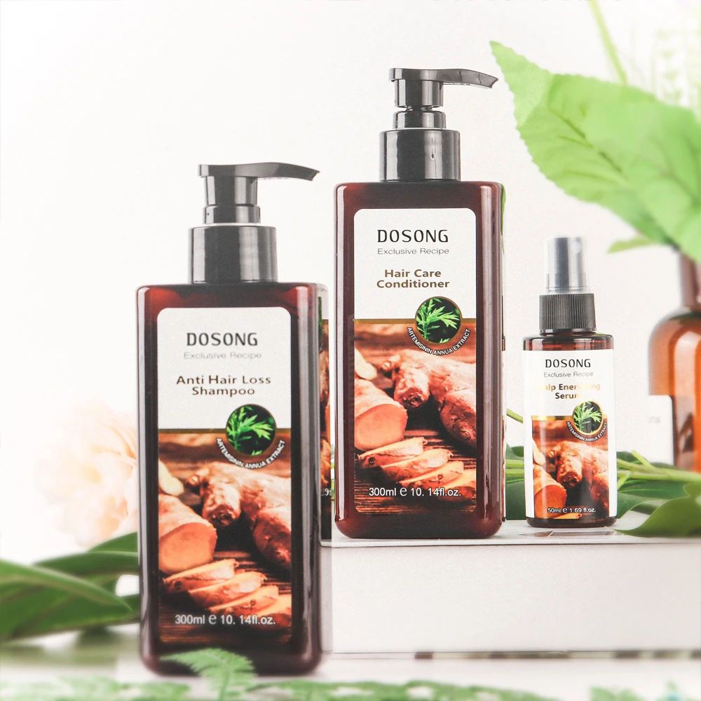  Best Private Label OEM Hair Care Nourish Anti Loss Herbal Ginger Shampoo And Conditioner Growth Spray