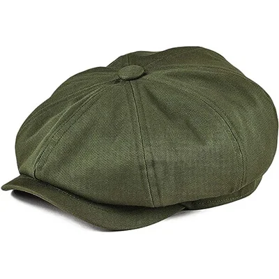 Wholesale good quality unisex outdoor wear custom logo pattern cotton newsboy caps with 8 panel