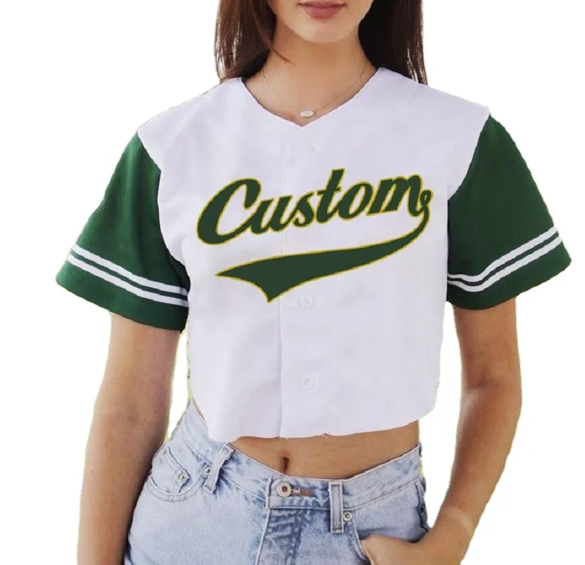 Jersey shirt baseball tee shirt  training wear sports wear sublimation womens girls softball shirt crop top baseball jersey