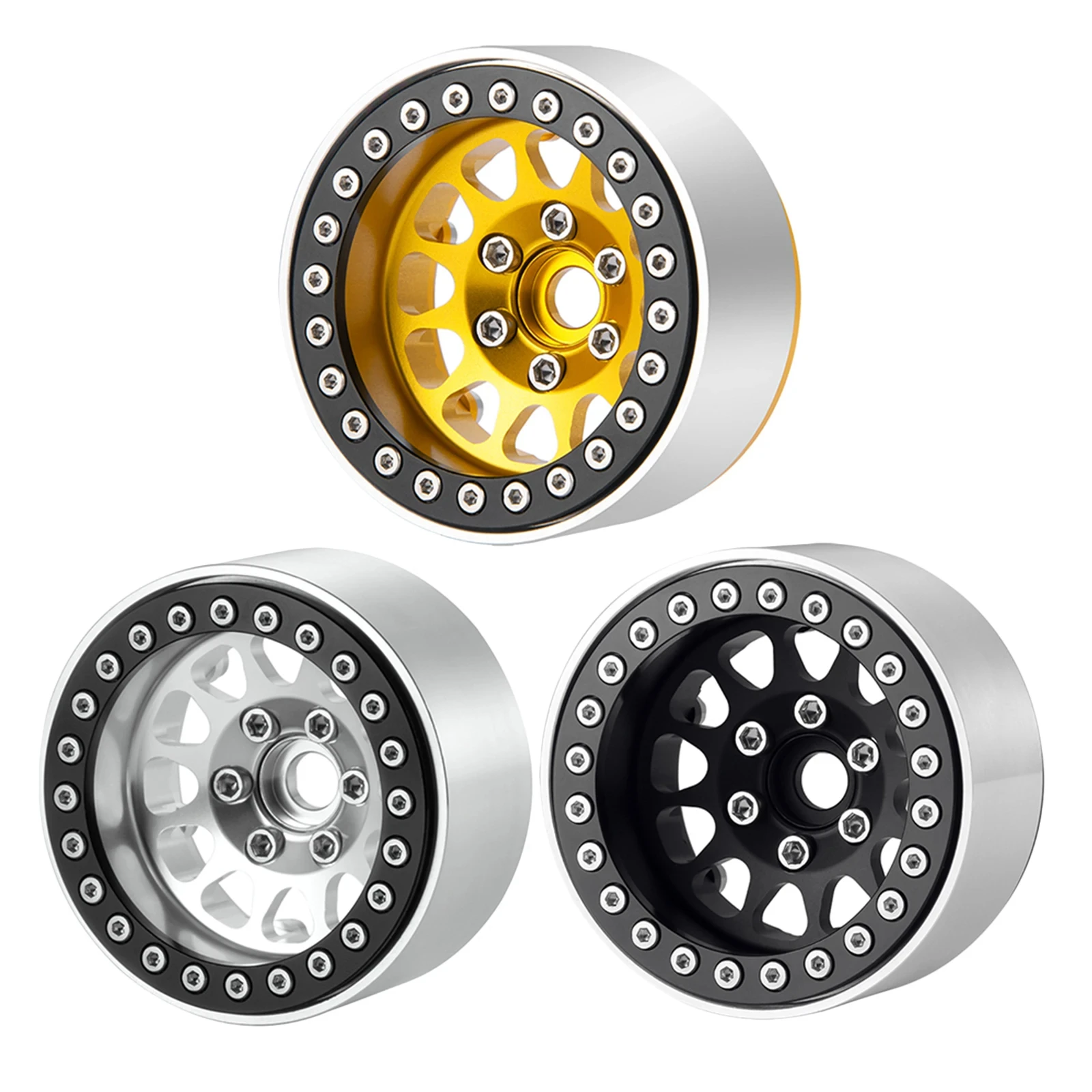 Upgrade Negative Offset 10mm Wheel Hub 1.9 Beadlock Wheels Rims Deep Dish for 1/10 RC Crawler Car SCX10 TRX4 D90 VS4-10 Gen8 MST