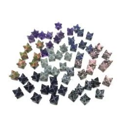 Natural High Quality Mini Rhodonite Unakite Crystal Merkaba Anise Star For Pendant Decoration