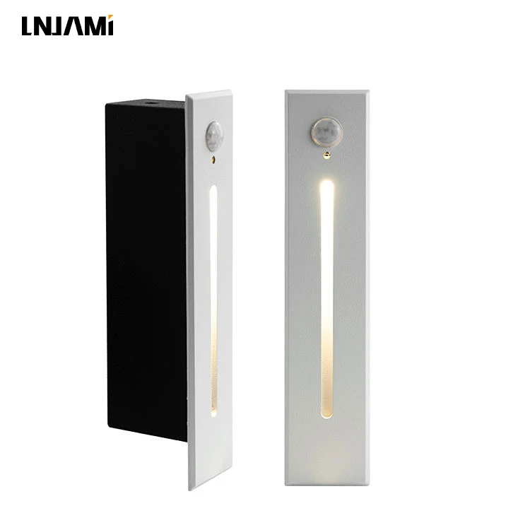 LNJAMI Smart Modern Indoor 3W Wall Recessed LED Stair Light Step Light With Motion Sensor