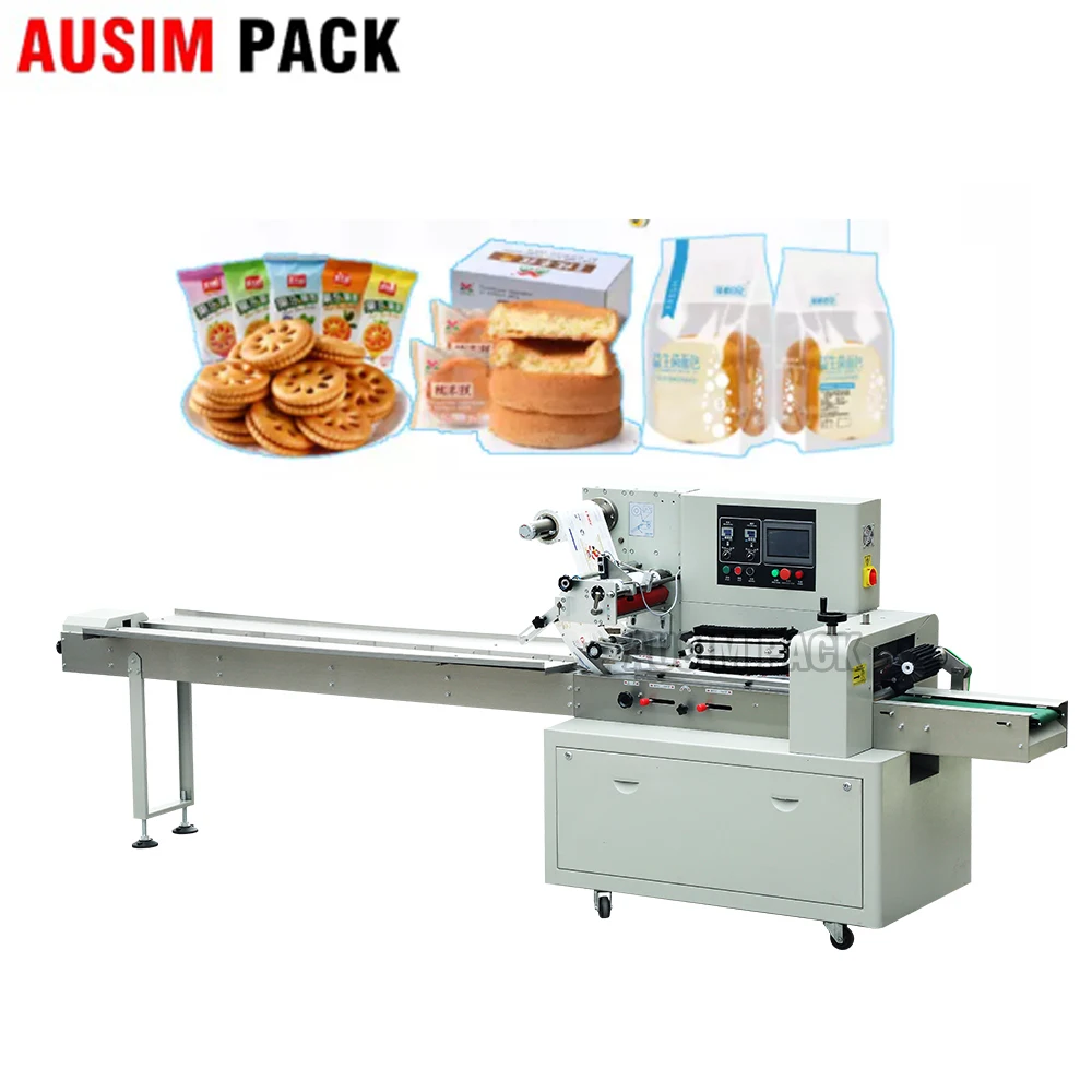 Multifunction Automatic Pita Bread Toast Bread Pillow Type Automatic Flow Servo Croissant Baguette Packing Machine Suppliers