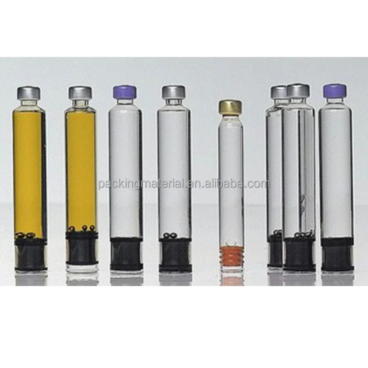Dental Cartridge Vial High Borosilicate Clear Glass with Rubber Stopper and Aluminium Cap 1.8ml 3ml  4ml Double Cavity