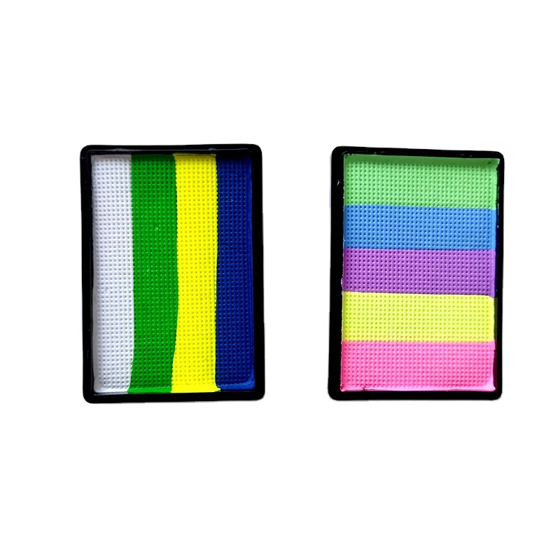 Popular Kids Halloween Gifts face paint UV Non-Toxic Neon Water-Based 30g Rainbow Split Cake
