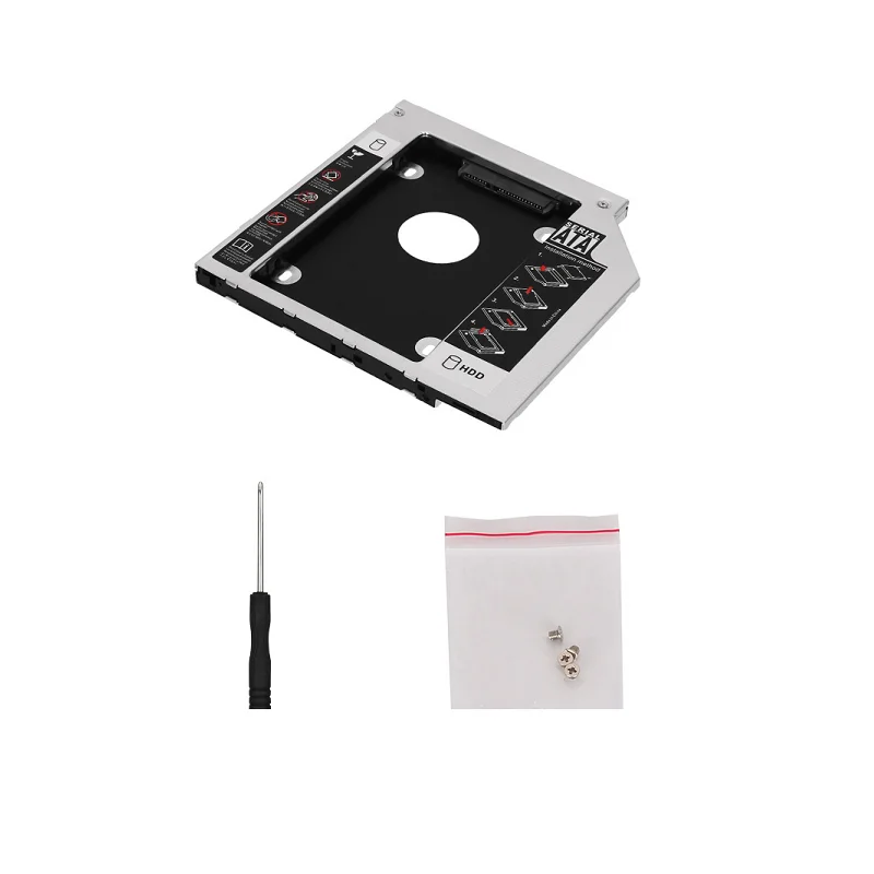 aluminum 9.5mm sata3 SSD hard drive Adapter cd/dvd-rom optical bay laptop second HDD Caddy tray