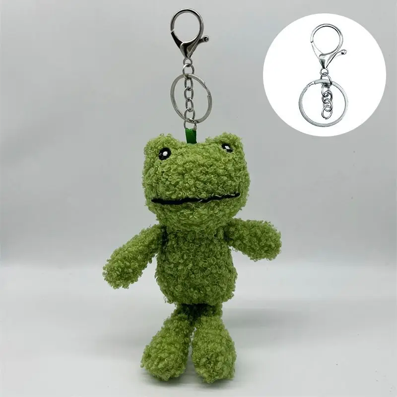 Plush Keychains Toys Cute Plush Green Frog Stuffed Animal Keychain Purse Backpack Decor Bag Ornaments Mini Frog Plush Keychains