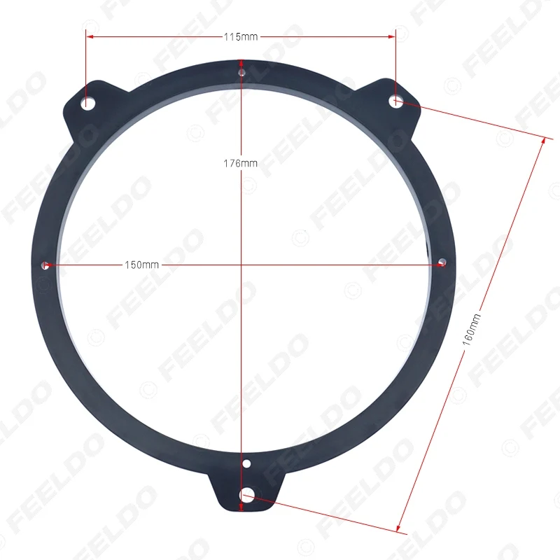 2pcs/Set Black 6.5 inch Car Stereo Speaker Spacer Pad Adapter for BMW 3-Series E46 1999-2005 Speaker Mat Rings