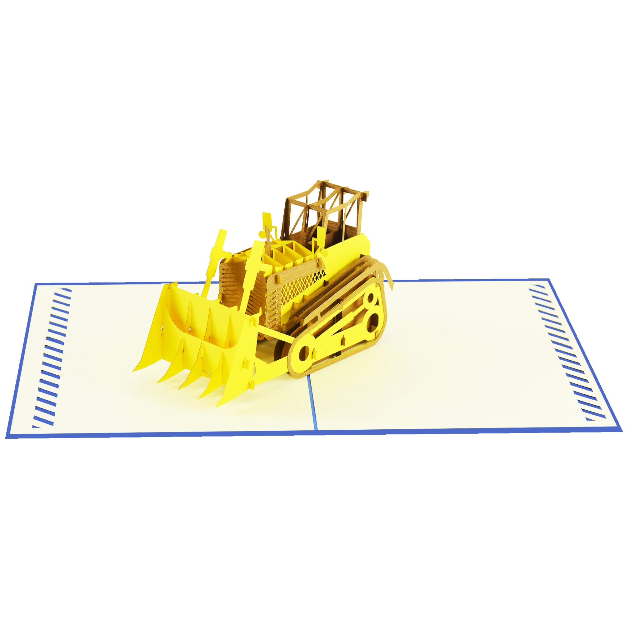 Bulldozers vehicle 3D Pop up greeting card Wholesales Handmade Creative Gift Paper Craft Art Vietnam