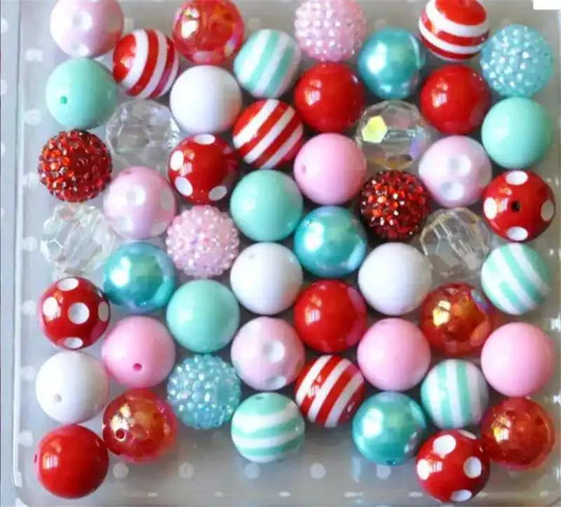 J117 Wholesale 50pcs/bag Chunky Gumball Beads dalmatians style 20mm bubblegum beads mix Loose Beads For Jewelry Making