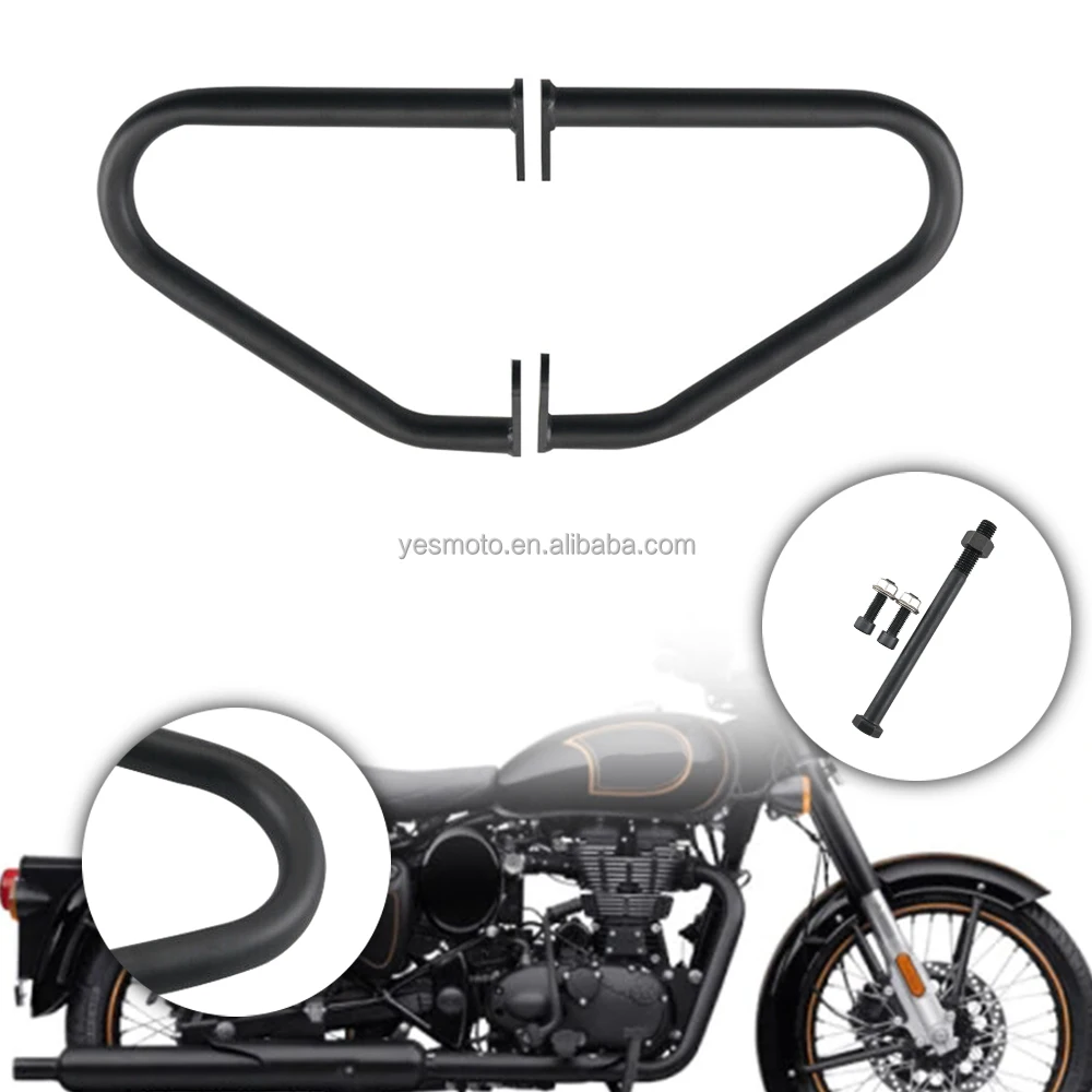 Черные защитные трубы для двигателя, защитная полоса для Royal Enfield Classic 500 Chrome