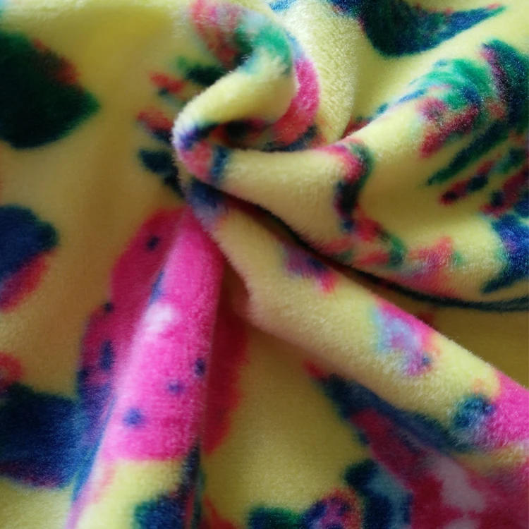 hot sale fashionable soft baby printing flower weft knitted fabric for baby blanket