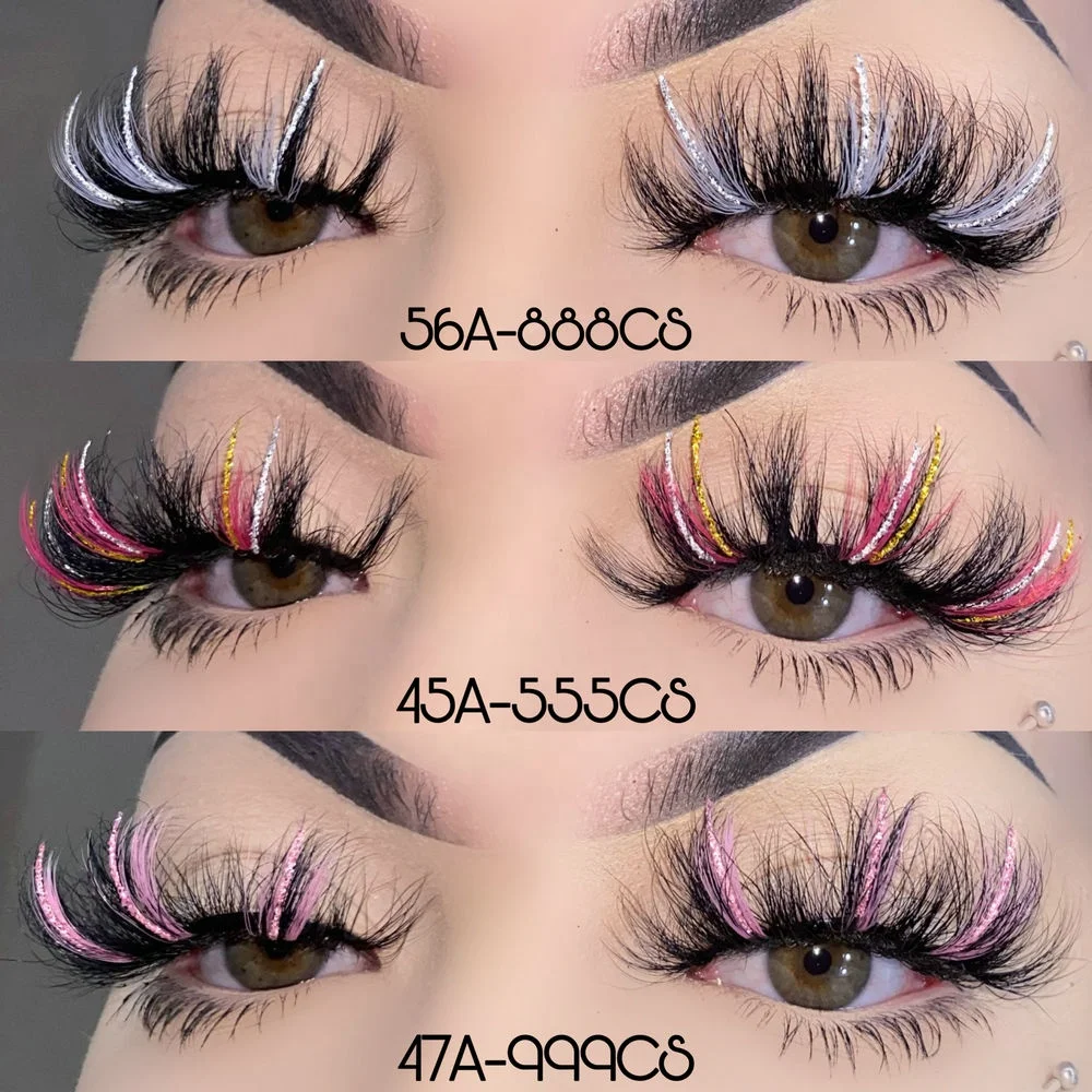 Красочные 25 мм ресницы 3D норковые этикетки Lashes3d цветные полоски с ресницами