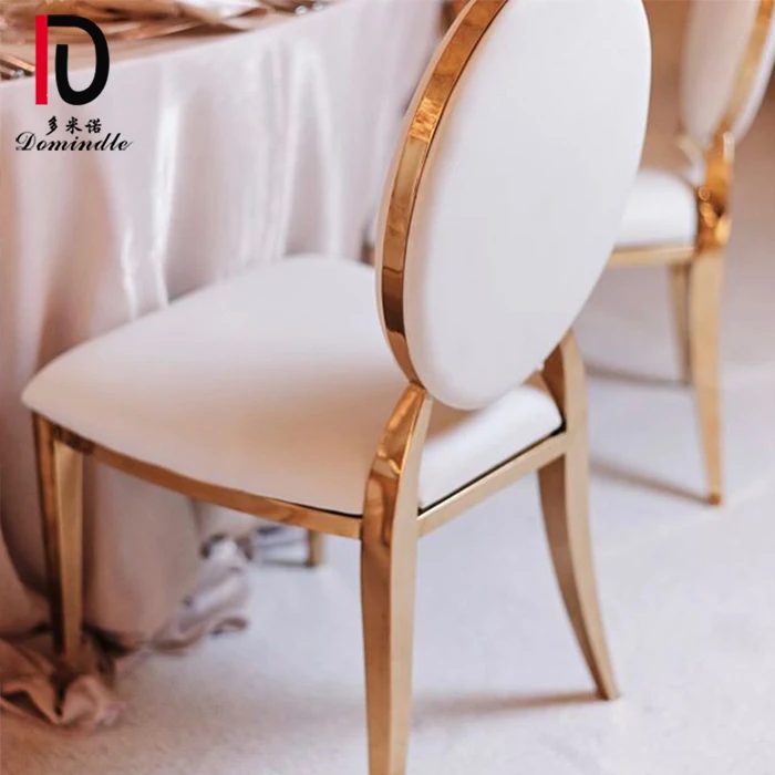 
Dominate hot selling stackable design round back stainless steel wedding chair 