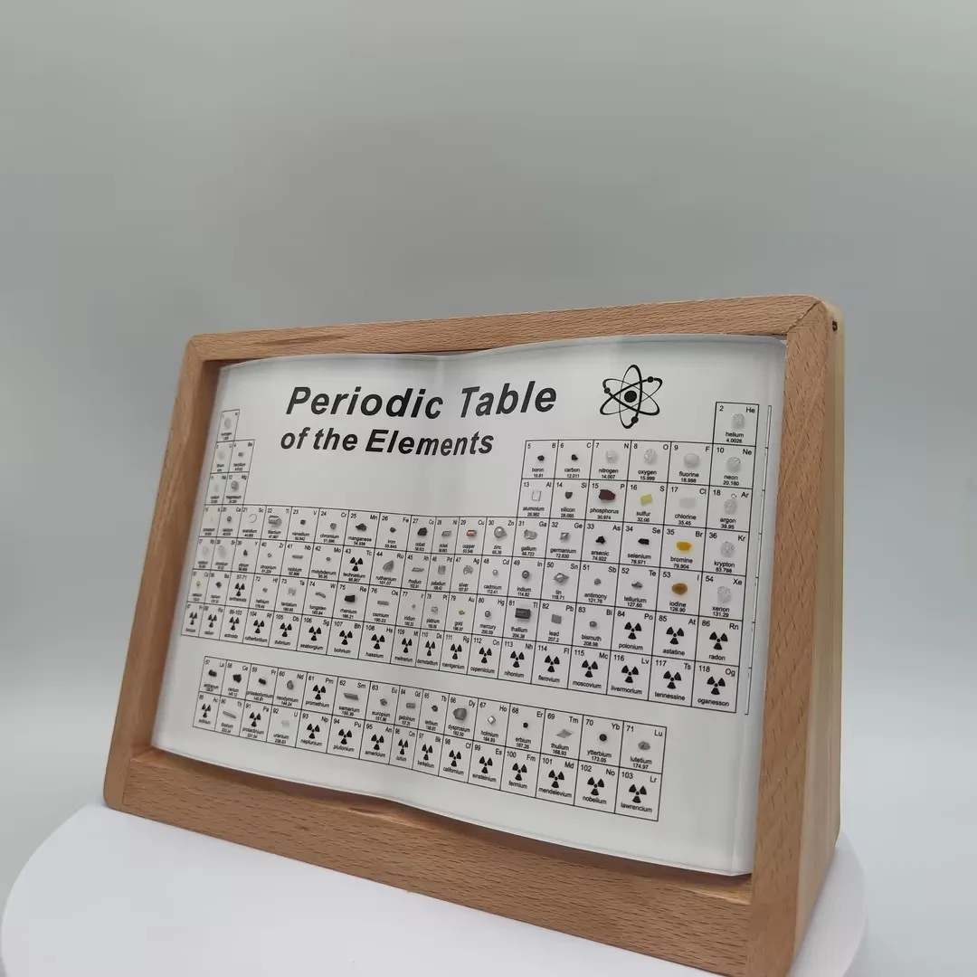 New Design Acrylic Periodic Table With LED Light Chemical Periodic Table Display With Real Elements Table Decoration