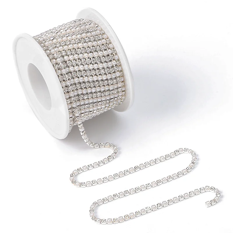 New fashion trend Garment accessories Diamond Pearl Bead Mash-up Rhinestone Chain