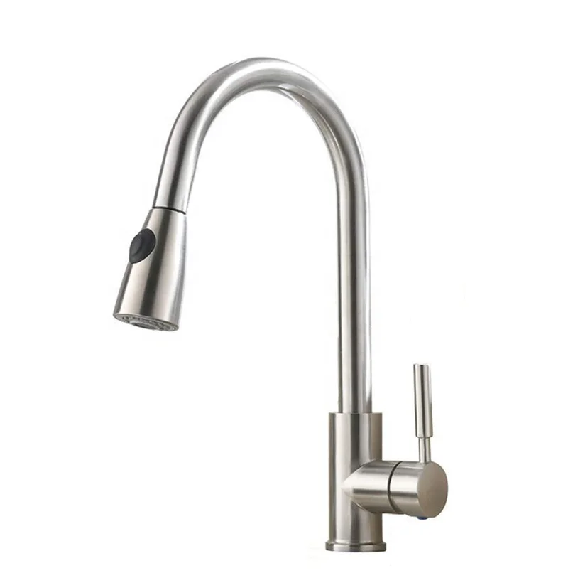 Pull-out spray faucet Lead free tap 304 stainless steel kitchen sink mixers (SS30)