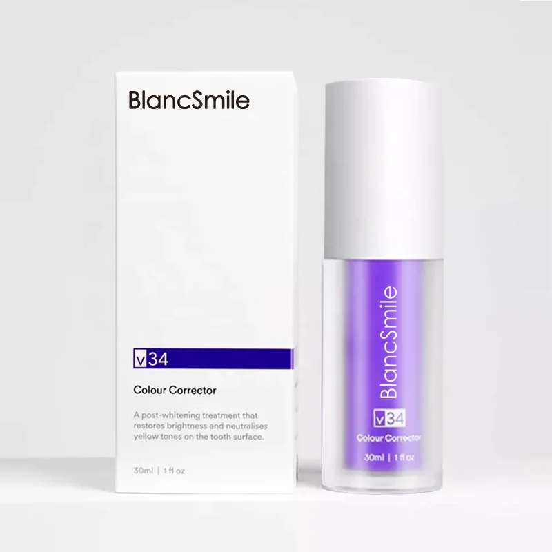 Most Popular OEM Brightening Purple Toothpaste Tooth Teeth Whitening Serum V34 Colour Corrector