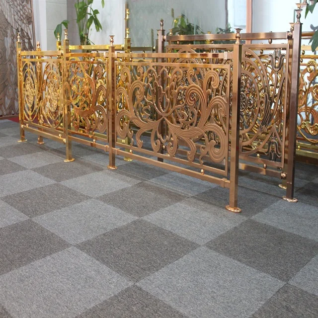 New Arrival Hotel Luxury Carved Figure Metal Interior Railing Stair Railing Luxury Design