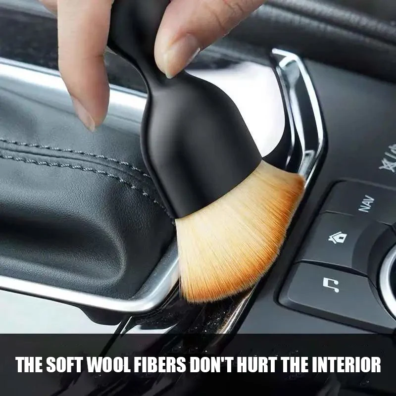 JSZ Car Interior Artifact Brush Cleaning Tool Air Conditioner Air Outlet Cleaning Brush Car Brush Car Crevice Dust Removal