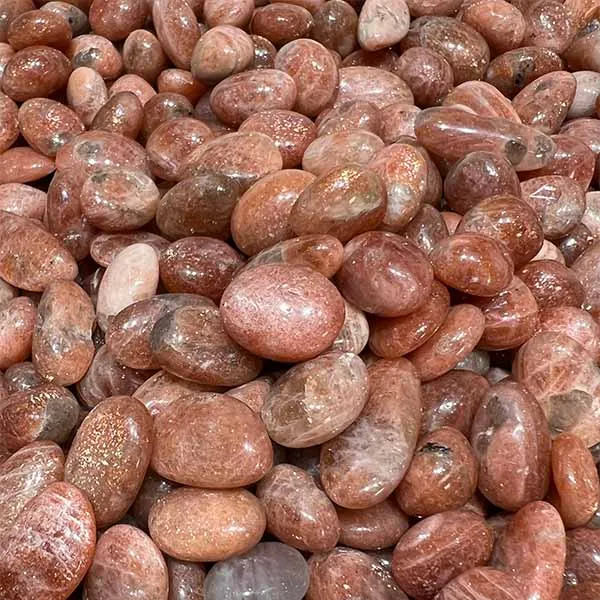 Polished Golden Sunstone Crystal Gravel Healing Stone Tumbled Stone