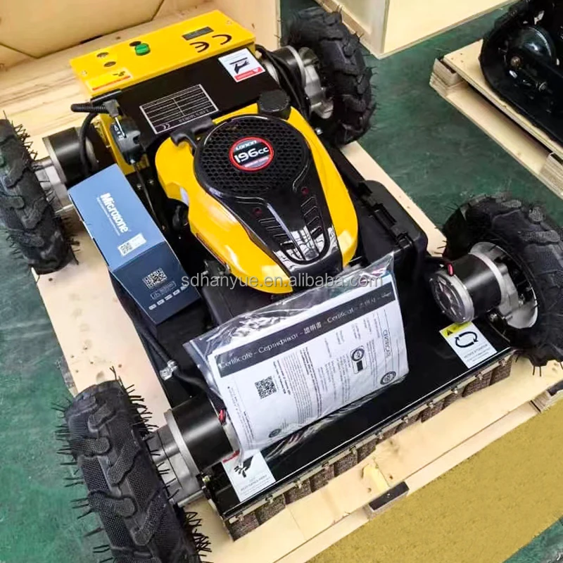 Газонокосилка 4wd с дистанционным управлением портативная роботизированная газонокосилка радиоуправлением 4 колесами бензиновая для резки травы
