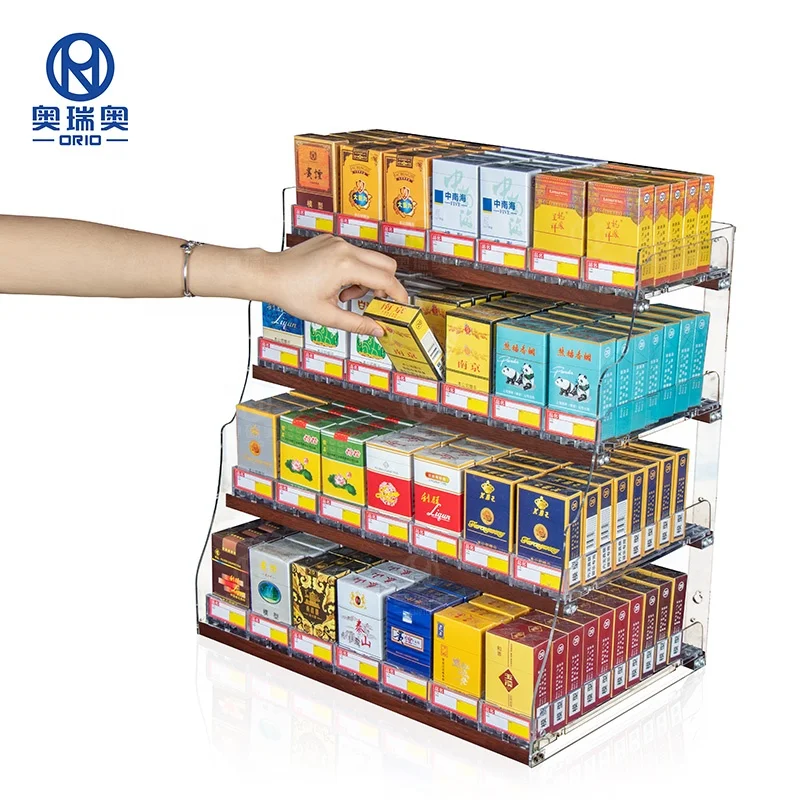 Acrylic Cigarette Display Rack Supermarket clear Acrylic Cigarette Holder Smoke Shop Stand