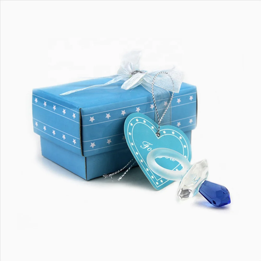 Clear Crystal Pacifier Baby Shower Birthday Baptism Souvenir Gift for Party Guests Decoration Gift