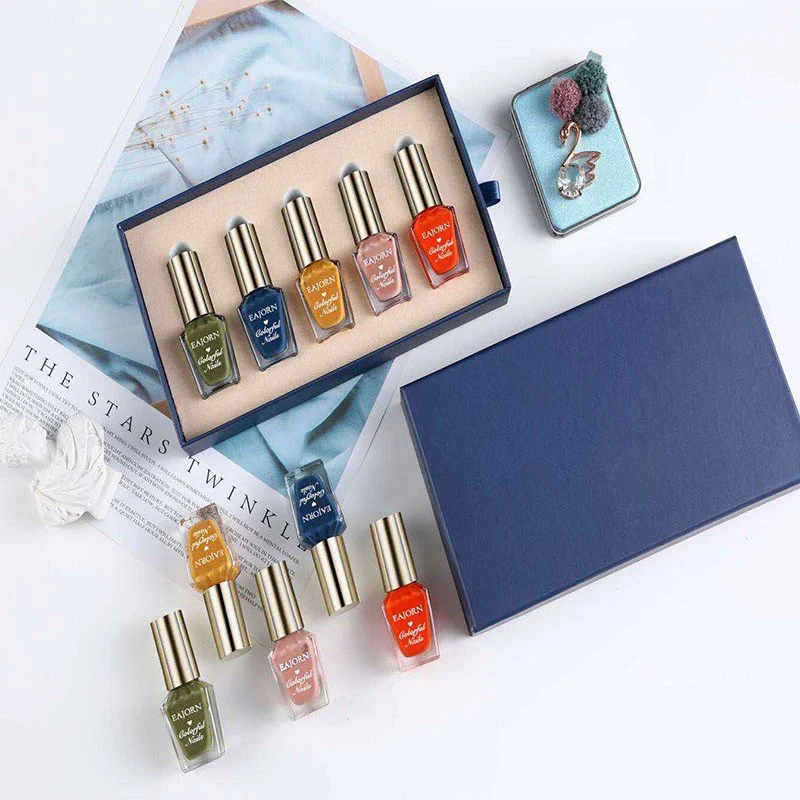 Low MOQ Custom Oil Nail Gel Polish bottle Cosmetics Package Storage Cardboard Drawer Boxes With Paper Sleeve/ Foam/ Eva Insert