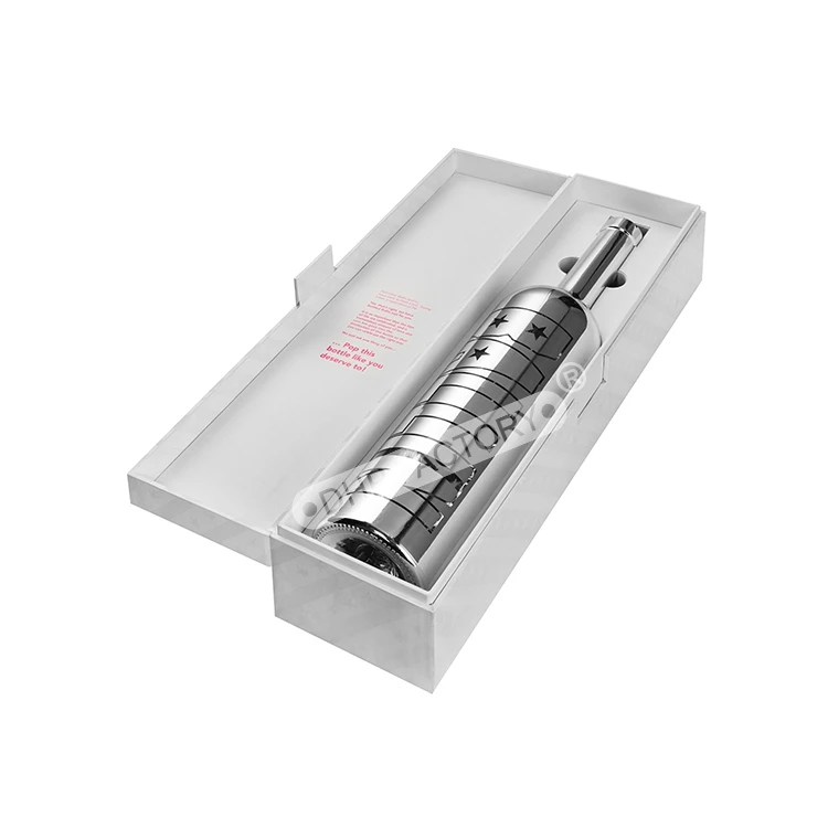 Customized Logo Luxury Silver Foil Embossing XL Wine Whiskey Brandy Magnetic Rigid Paper Boxes Packaging With EVA Velvet