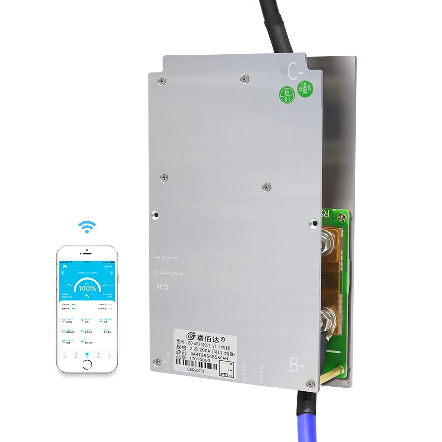 JBD AP21S002 Build-in BT 7S-21S 8S 10S 13S 14S 15S 16S 20S LiFePO4 Li-ion Smart BMS 200A 300A with UART RS485 CAN