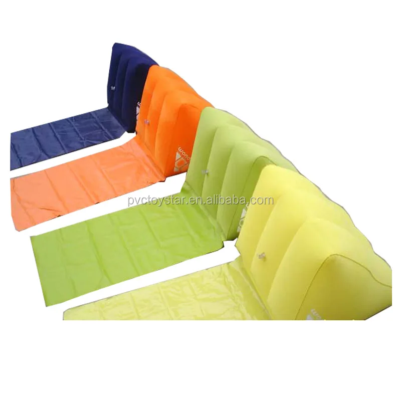 Fashion popular portable folding inflatable flocked triangle wedge cushion backrest beach chair pillow inflatable flocked Wedge