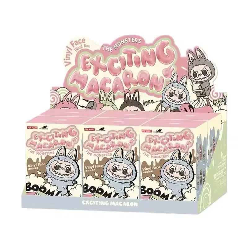 Labubu Pop Mart Blind Box labubu macaron  rubber Face series Anime Action Figure blind box toys for decoration
