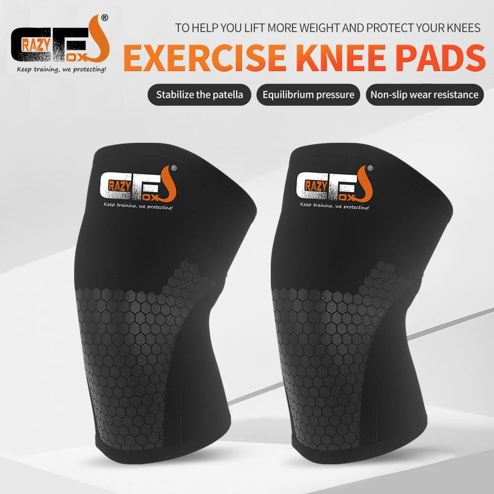 5mm Neoprene Knee Sleeves Support Compression Knee Braces Non-slip Silicone Knee Pads for Weightlifting,Crossfit,Basketball,Gym