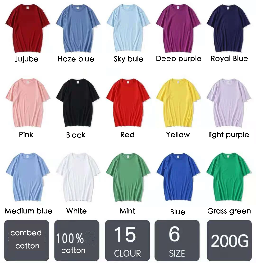 OEM Custom logo Solid half sleeve bottomed versatile T-shirt Heavy
