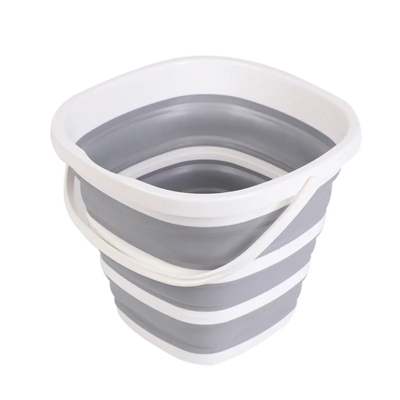 Silicone Bucket for Fishing Promotion Folding Bucket Fishing Supplies Square 10L Bathroom Kitchen Camp Bucket Car Wash Outdoor
