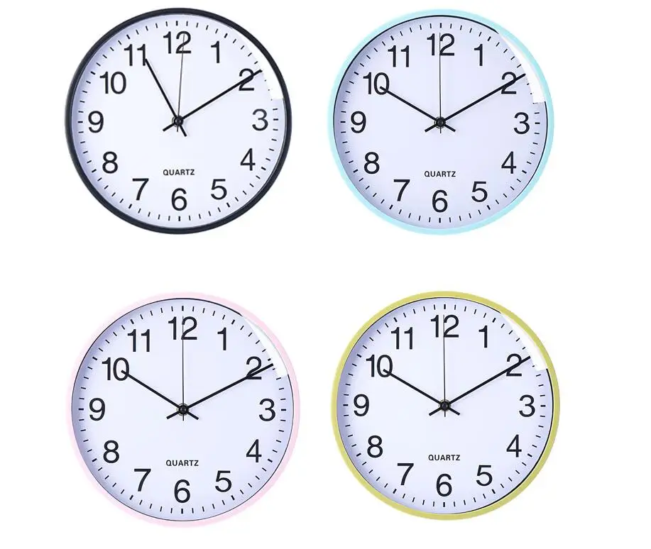 custom logo Factory directly wholesale  promotion gift plastic clock round home decorative clock wall
