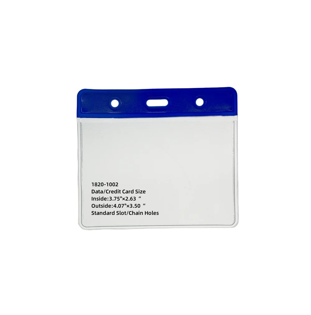 Bestom Horizontal Vinyl Badge Holder with Color Bar Top - Great for Color Coding Access and ID Card Holder