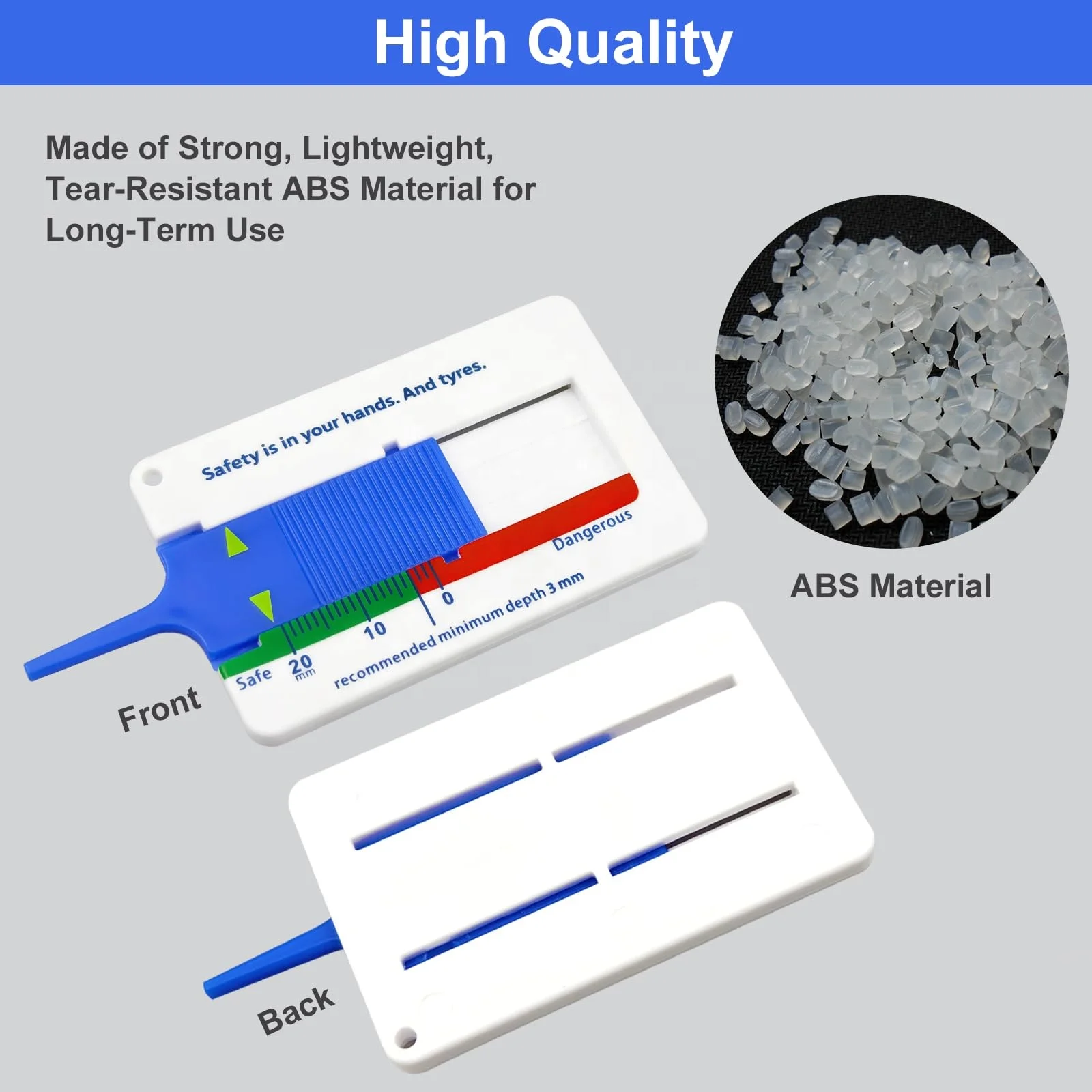 Mini 20mm Plastic Tire Tread Depth Gauge for Promotion