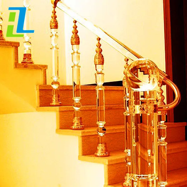 High Grade indoor clear acrylic baluster /plastic glass stair handrail China supplier