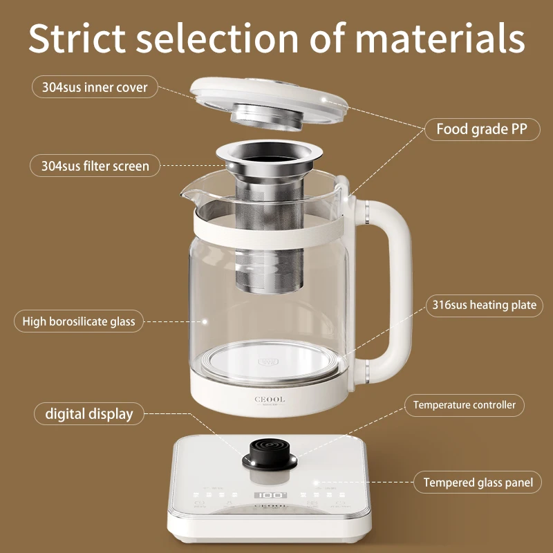 Boil Dry Protection Multi Function Health Pot 1.6l Electric Kettle Temparate Control Kettle Home Appliance%