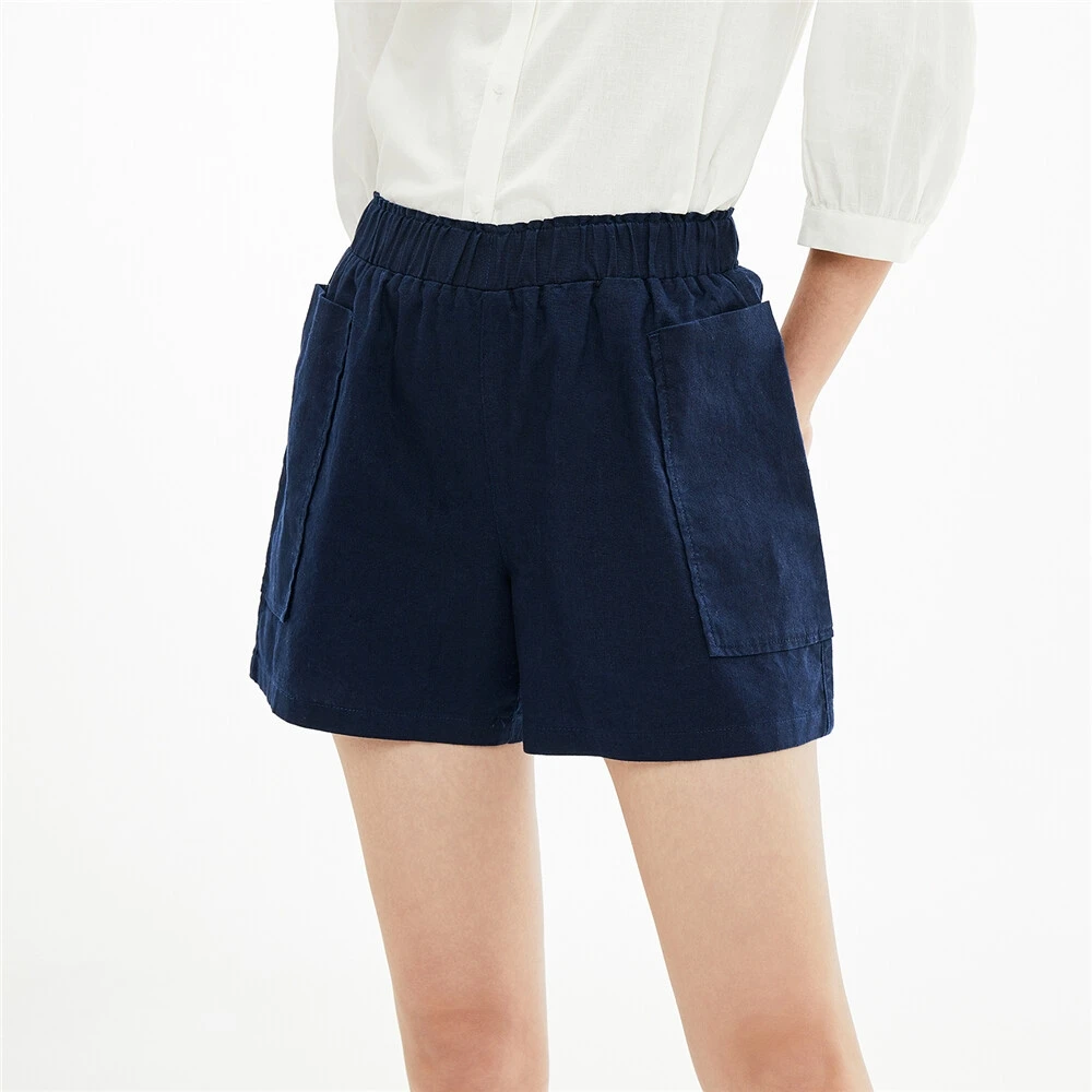 wholesale custom high quality Summer Custom logo breathable line hemp cotton fabric Shorts