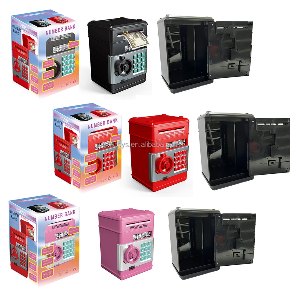 Kids Money Bank Electronic Piggy Banks Great Gift Toy  Auto Scroll Paper Money Saving Box Password Coin Bank