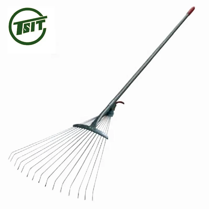 
adjustable telescopic metal garden lawn rake 