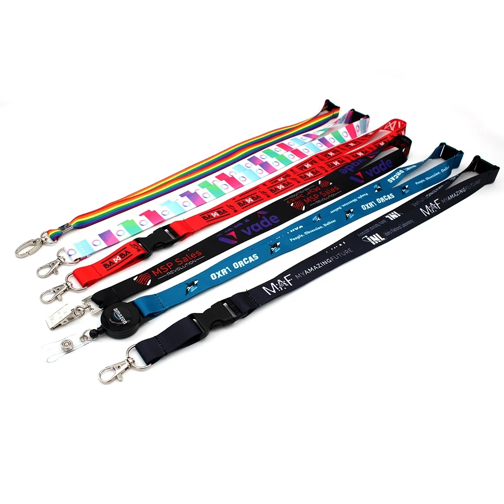 Sublimated printing wholesale id card badge holder google polyester lanyards with logo custom