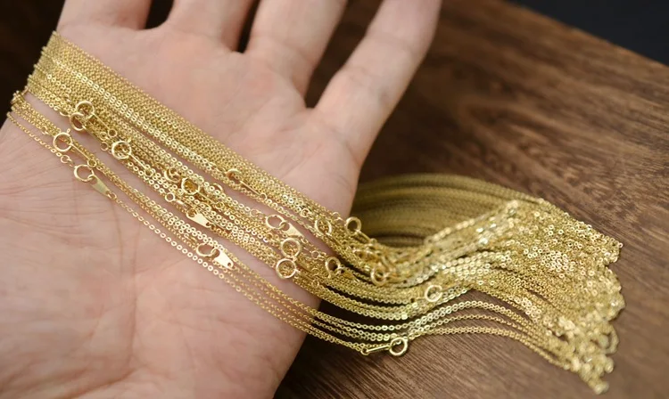 xjy Factory price kolye 10k 14k solid real gold  fine jewelry more size gold chain necklace